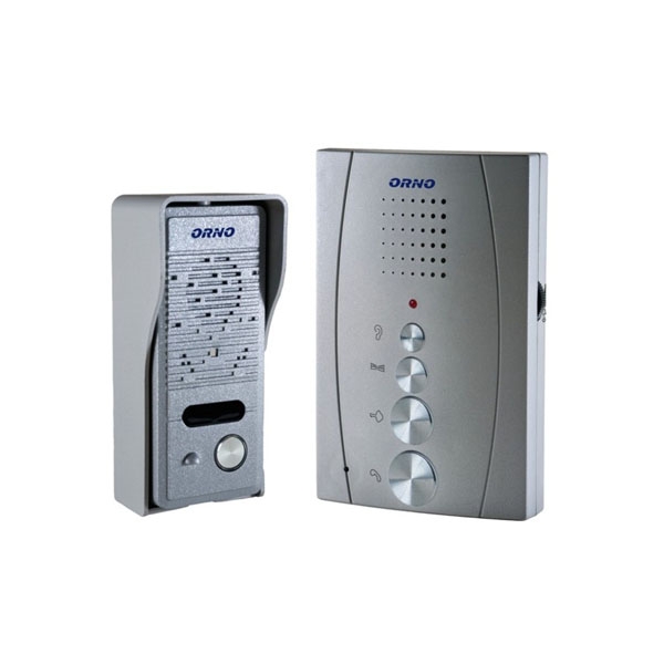 OR-DOM-RE-914/G--Zestaw domofonowy Eluvio przystosowany jest do montażu w domach jednorodzinnych, firmach, szkołach, przedszkolach, szpitalach itp. Jego niewielkich wymiarów panel zewnętrzny można zamontować natynkowo również na wąskich słupkach, a bezsłuchawkowy uni