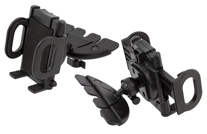 AP5--AP5 Uchwyt gsm montowany w slocie cdCechy produktu:Wbudowany mechanizm regulacji szerokości ramion (od 50mm do 115mm) sprawia, że do uchwytu pasuje wiele urządzeń PDA lub GPS i telefon&amp;oacute;w.Konstrukcja uchwytu umożliwia jego obr&amp;o