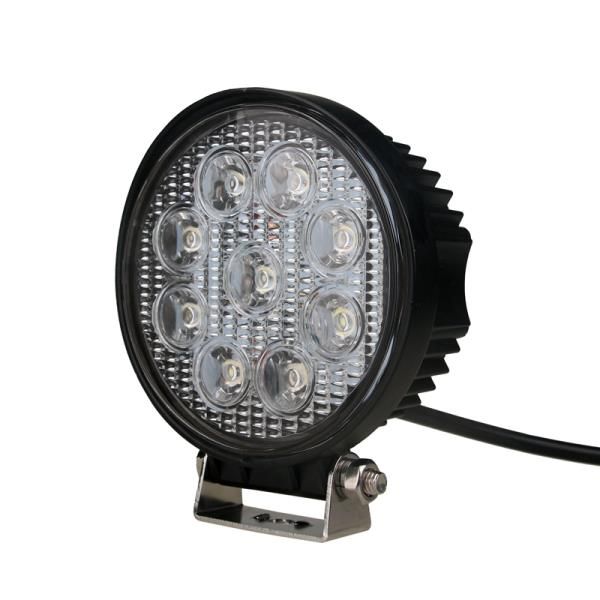 1862--1862 Światło robocze NOXON-R27 D30R Dane techniczne:robocze światło LED27Wilość diod: 9x3W high intensity Epistar LED1700LMnapięcie 10V-30Vkąt świecenia 30&amp;ordm;IP67certyfikat CE, żywotność 30000h1A 12V0,75A 24Vtemp.barwy 6500Kwymiary: 114mmx