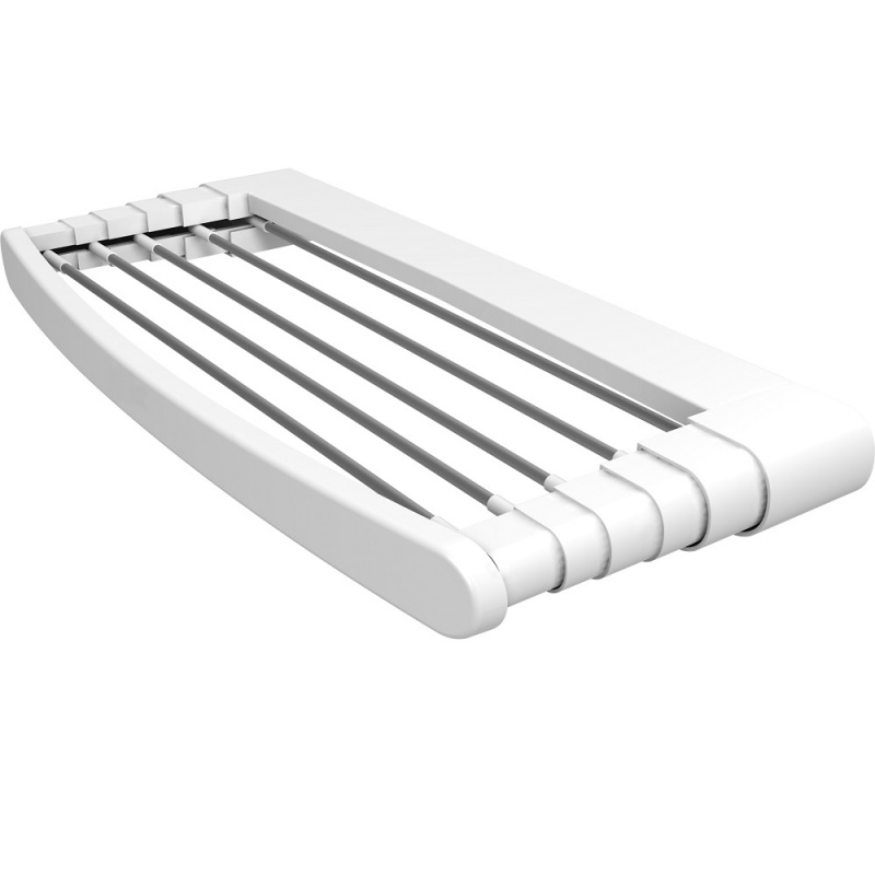 CEN-57730--Elegancka i wygodna suszarka teleskopowa Vileda Genius 70. Idealna do małych mieszkań, na mała ilość prania. Kompaktowa, do ściennego montażu pozwala zaoszczędzić miejsce. Wielofunkcyjna.Rozłożona będzie idealna do suszenia prania. Po złożeniu doskon