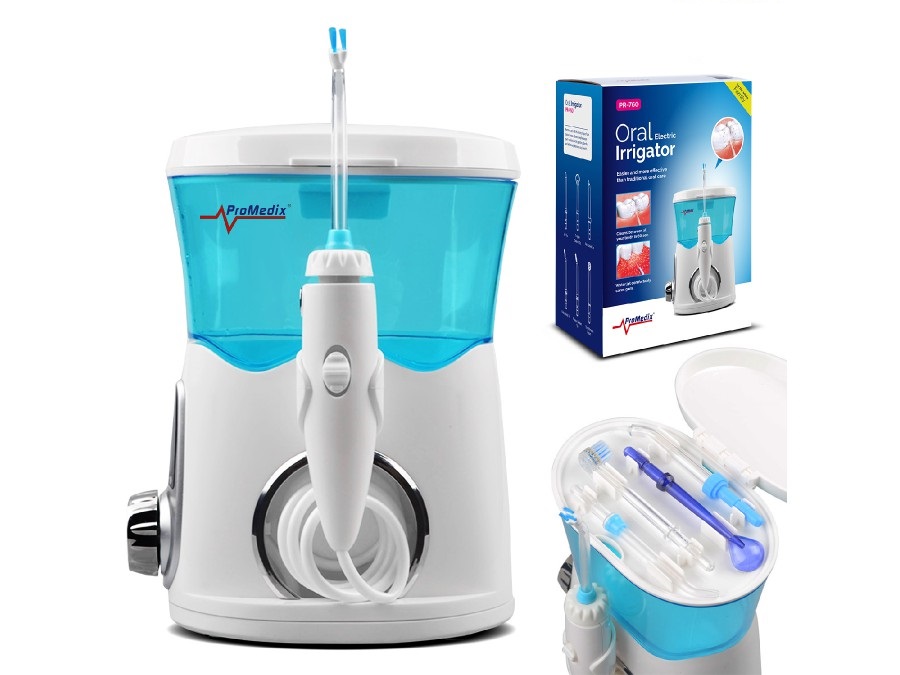 CEN-57060--Irygator Stacjonarny Promedix PR-760 to nowoczesne, bardzo dobrze wykonane urządzenie stomatologiczne. Pozwala uzyskać niesamowity efekt, który do tej pory dostępny był po wizycie u dentysty. PR-760 to urządzenie wytwarzające silny strumień wody, któ