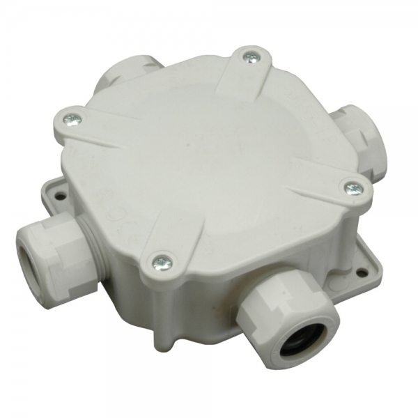 6455-27P--Puszka hermetyczna. Złącza: L: 3/4, N: 1/4, PE: 1/4. Dławnice Pg27.