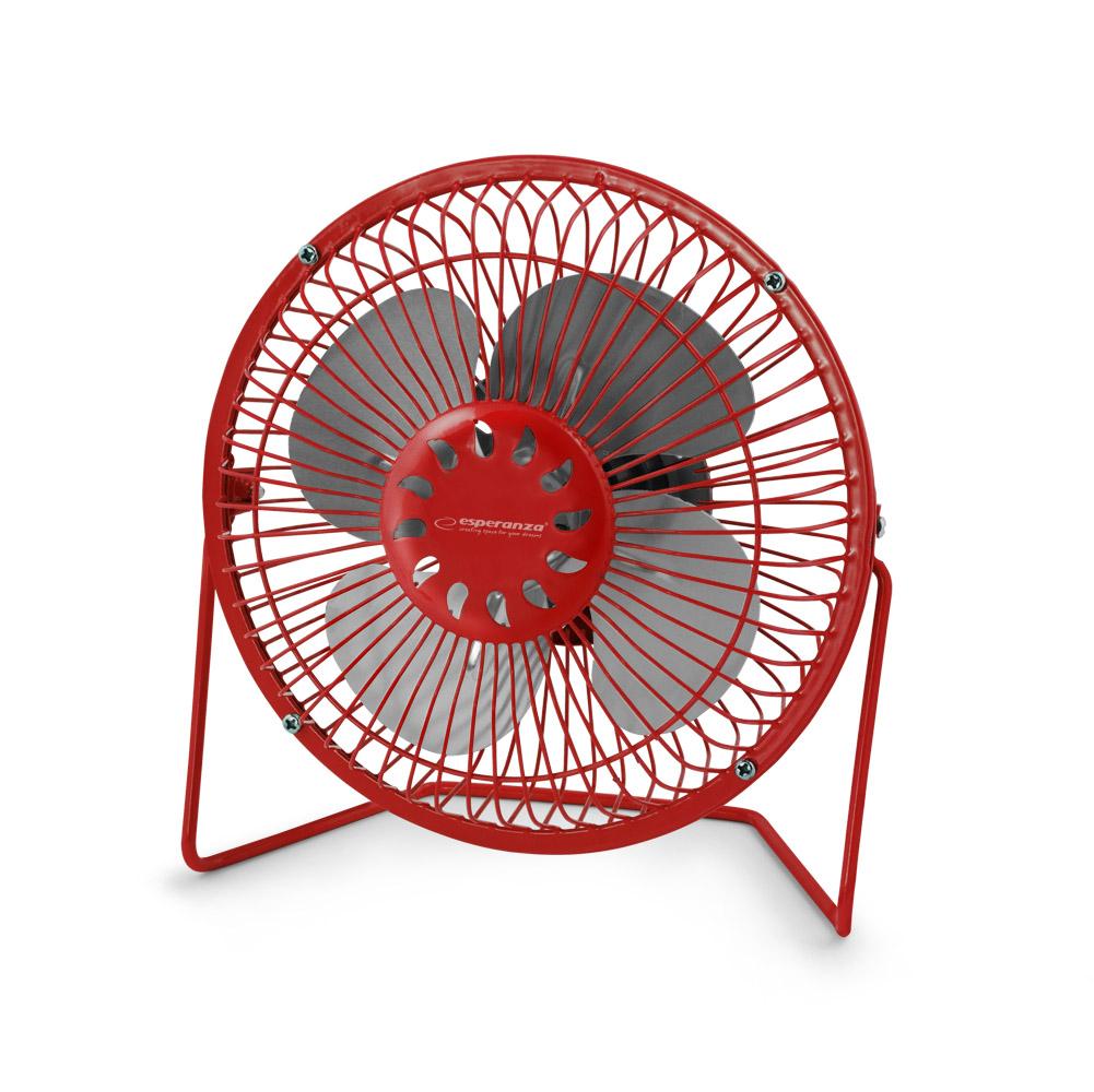 ESP-EA149R--EA149R Wentylator 6" USB Yugo czerwonyCichy, wydajny, przenośny wentylator chłodzący zasilany przez port USB. Można go podłączyć do komputera wyposażonego w złącze USB, do ładowarki USB lub power banku. Metalowe łopatki wentylatora gwarantują du