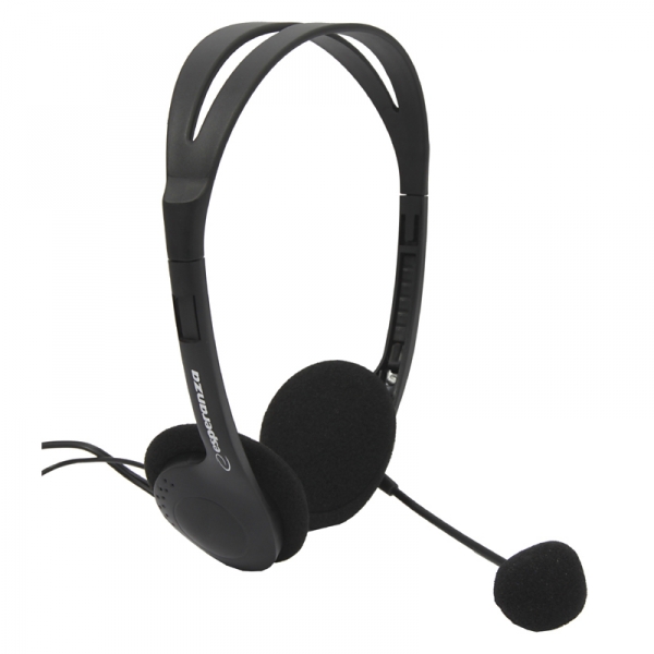 ESP-EH102--EH102 Słuchawki z mikrofonem Scherzo EsperanzaKlasyczne słuchawki stereofoniczne z wysokiej jakości mikrofonem i płynną regulacją głośności. Pałąk nagłowny wykonany z trwałego, elastycznego tworzywa, posiada obustronną regulację długości. Poduszki us