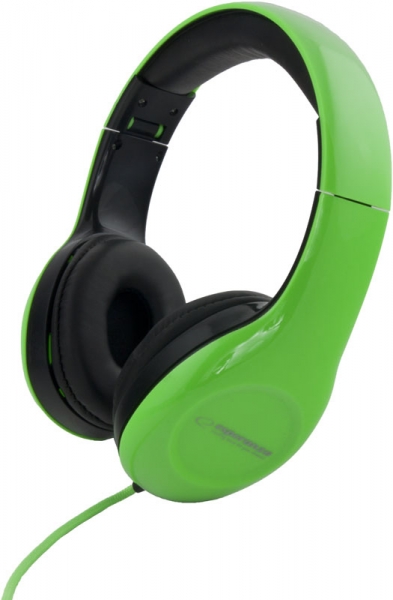 ESP-EH138G--EH138G Słuchawki Audio Soul zielone EsperanzaWysokiej jakości klasyczne słuchawki stereofoniczne z płynną regulacją głośności. Pałąk nagłowny został wyłożony miękką pianką. Posiada obustronną regulację długości, dzieki czemu idelanie dopasowuje się d