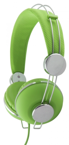 ESP-EH149G--EH149G Słuchawki Audio Macau zielone EsperanzaWysokiej jakości klasyczne słuchawki stereofoniczne z płynną regulacją głośności. Pałąk nagłowny został wyłożony miękką pianką i posiada obustronną regulację długości, dzieki czemu idelanie dopasowuje się