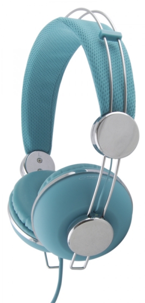 ESP-EH149T--EH149T Słuchawki Audio Macau turkusowe EsperanzaWysokiej jakości klasyczne słuchawki stereofoniczne z płynną regulacją głośności. Pałąk nagłowny został wyłożony miękką pianką i posiada obustronną regulację długości, dzieki czemu idelanie dopasowuje s