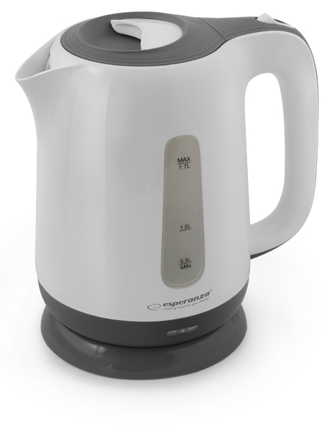 ESP-EKK015E--EKK015E Czajnik elektryczny Kalambo 1.7 L szaryBezprzewodowy czajnik elektryczny o klasycznym, ergonomicznym kształcie pasujący do każdego wnętrza i wystroju kuchni. Wykonany z wysokiej jakości, żaroodpornego plastiku. Posiada wbudowaną płytę grzewcz