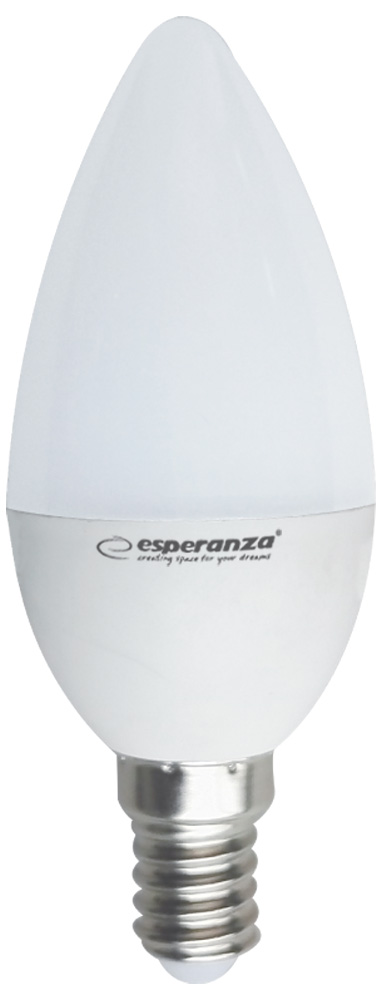 ESP-ELL143--ELL143 Żar&amp;oacute;wka LED C37 E14 3W EsperanzaSpecyfikacja:C37 E14Napięcie: 220-240V/50HzMoc: 3WJasność: 260 lmBarwa światła: ciepły biały (3000K)Kąt świecenia: 270&amp;deg;Wymiary: 37x100 [mm]CRI &amp;gt;80Żywotność: 30000 hKlasa ene