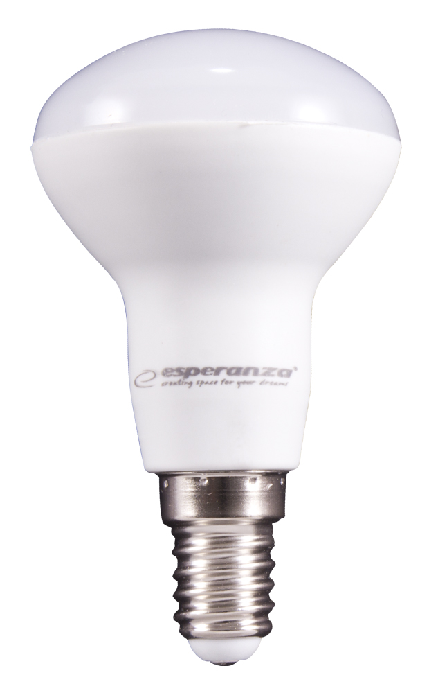 ESP-ELL162--ELL162 Żar&amp;oacute;wka LED R50 E14 8W EsperanzaSpecyfikacja:R50 E14Napięcie: 220-240V/50HzMoc: 8WJasność: 720 lmBarwa światła: ciepły biały (3000K)Kąt świecenia: 120&amp;deg;Wymiary: 50x85 [mm]CRI &amp;gt;80Żywotność: 30000 hKlasa ener