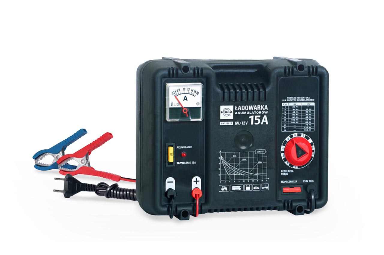 AMI-K5509--K5509 Kukla prostownik BK 5 12V/6V/15AŁadowarka akumulatorowa przystosowana do ładowania akumulator&amp;oacute;w 12V z płynną regulacją prądu ładowania , optymalnie dla akumulator&amp;oacute;w do 150 Ah