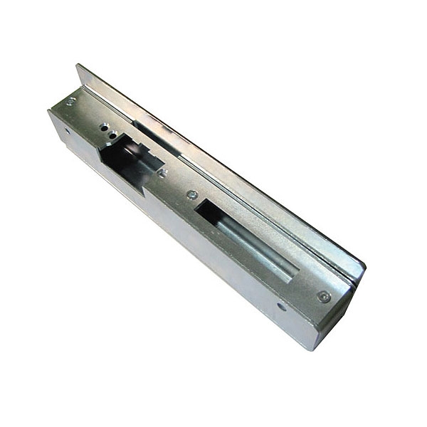 KAS-U-C--Kaseta przystosowana do montażu elektrozaczepów R3, R4 i R5. Montaż odpowiedniego elektrozaczepu umożliwia odbojnik, który może być mocowany z obu stron kasety. Kaseta i odbojnik wykonane są z wytrzymałej blachy (2 mm korpus i 3 mm czoło). Wykończeni