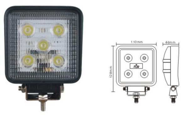 R15 D30 GAT. II--Dane techniczne:moc 15W,ilość diod: 5x3W highintensity Epistar LEDs,napięcie 10V-30V,kąt świecenia 30 stopni,IP67,certyfikat CE,żywotność 30000h