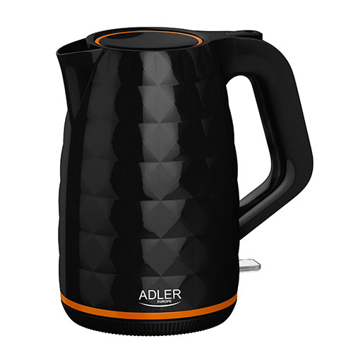 AD 1277 black--Czajnik Adler AD 1277 o mocy maks. 2200W wyznacza nowe trendy w designie sprzętu domowego. To ekskluzywna seria czajników, wybierana przez ludzi, którzy cenią atrakcyjny wygląd. Czajnik AD1277 to znacznie więcej niż tylko przedmiot użytkowy - stanowi