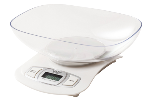 AD 3137w--Elektroniczna waga kuchenna o udźwigu maksymalnym 5 kg i dokładności 1 g. Niezwykle pomocna przy przygotowywaniu dań wymagających ściśle określonych proporcji produktów. Pozwala na precyzyjne zważenie nawet niewielkich ilości produktów. Odpowiada też