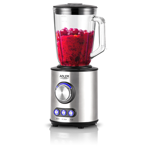 AD 4078--Blender kielichowy AD 4078 o mocy 1700W to wydajne urządzenie do szybkiego rozdrabniania i mieszania produktów spożywczych. Posiada 2 poziomy prędkości, umożliwiające blendowanie z różną intensywnością. Dodatkowo dostępne są 3 funkcje:  smoothie, kru