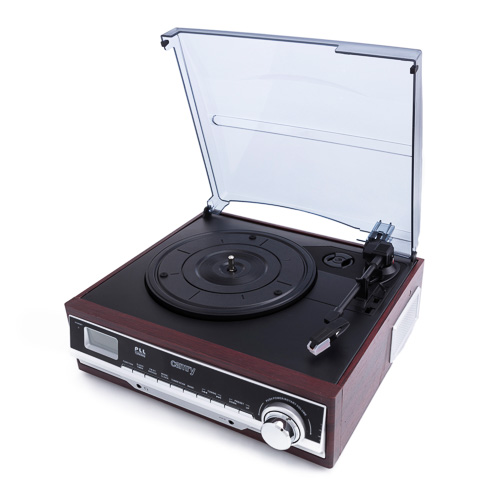 CR 1113--Nowoczesny gramofon Camry CR 1113 to prawdziwa gratka dla miłośników klasycznego brzmienia. Za jego pomocą odtworzysz płyty winylowe w jednej z trzech prędkości: 33/45/78 RPM. Dodatkowo, gdy akurat nie słuchasz płyt, możesz skorzystać z wbudowanego r