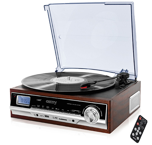 CR 1168--Nowoczesny gramofon Camry CR 1168 to prawdziwa gratka dla miłośników klasycznego brzmienia. Za jego pomocą odtworzysz płyty winylowe w jednej z trzech prędkości: 33/45/78 RPM. Dodatkowo, gdy akurat nie słuchasz płyt, możesz skorzystać z wbudowanego r