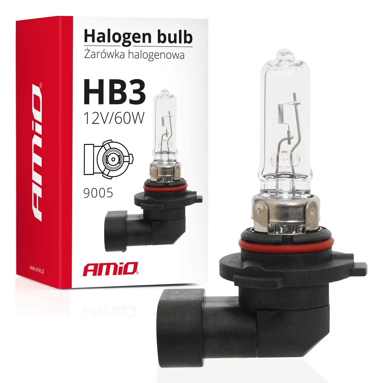 AMI-01479--ŻARóWKA HALOGENOWA CLEAR O PODSTAWIE HB3 9005 12V 65W Zastosowanie: światła drogowe światła mijania Minimalna ilość dla odbiorców hurtowych 10 sztuk lub wielokrotność. Karton zbiorcze: 250 szt