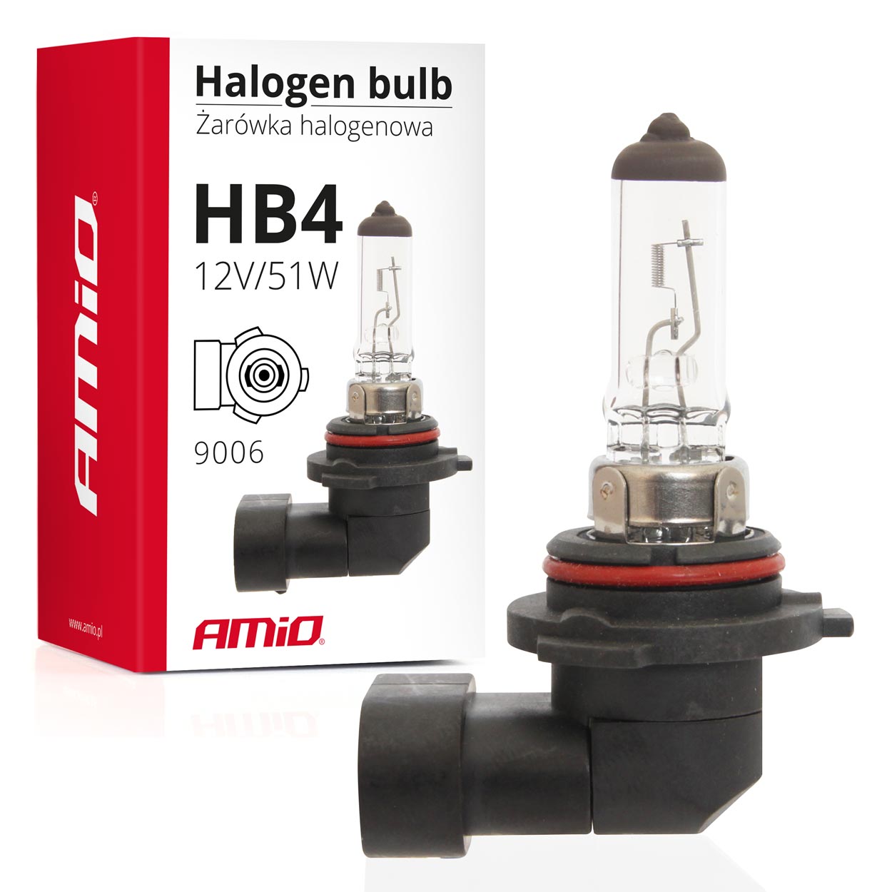 AMI-01480--ŻARóWKA HALOGENOWA CLEAR O PODSTAWIE HB4 9006 12V 51W Zastosowanie: światła drogowe światła mijania Minimalna ilość dla odbiorców hurtowych 10 sztuk lub wielokrotność. Karton zbiorcze: 250 szt