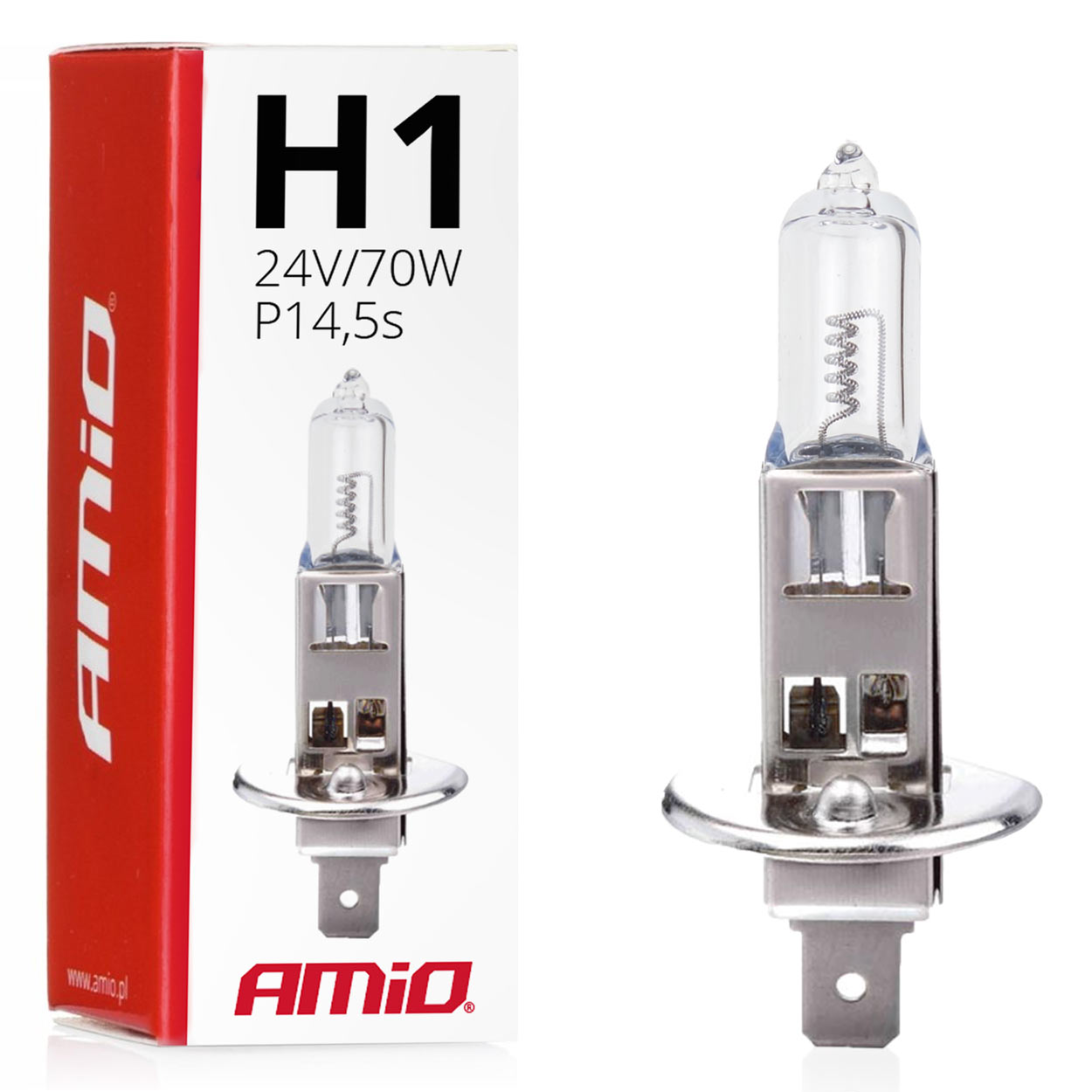 AMI-01482--ŻARóWKA HALOGENOWA CLEAR O PODSTAWIE H1 24V 70W Zastosowanie: światła drogowe światła mijania Minimalna ilość dla odbiorców hurtowych 25 sztuk lub wielokrotność. Karton zbiorczy: 1000 szt