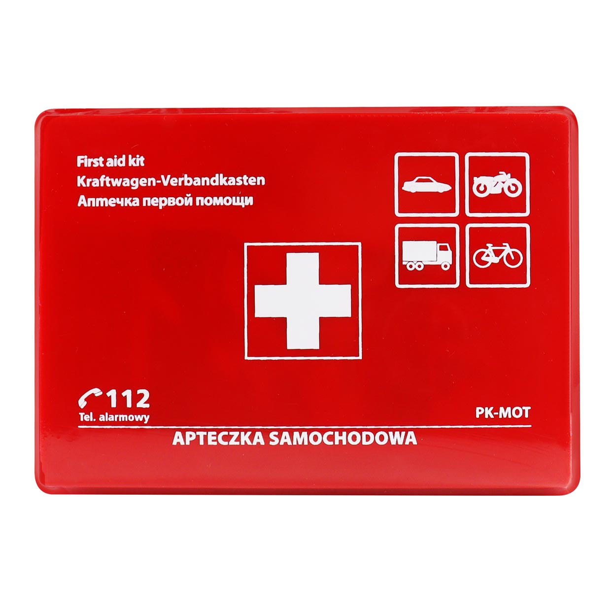 AMI-01690--Apteczka samochodowa pierwszej pomocy AS6 Plastikowa apteczka samochodowa wykonana jest z tworzywa sztucznego PCV. Obudowa apteczki pierwszej pomocy odporna jest na niesprzyjające warunki atmosferyczne. Samochodowa apteczka pierwszej pomocy jest obow