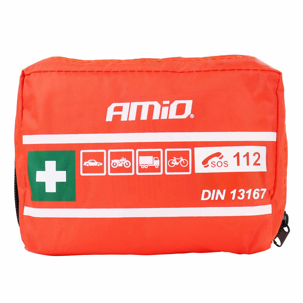 AMI-01692--Apteczka samochodowa pierwszej pomocy DIN 13167 Apteczka pierwszej pomocy DIN zawiera opakowanie z tkaniny w wodoodpornej. Dzięki temu można skorzystać z apteczki turystycznej w dowolnym miejscu w różnych warunkach. Zawiera najpotrzebniejsze środki o