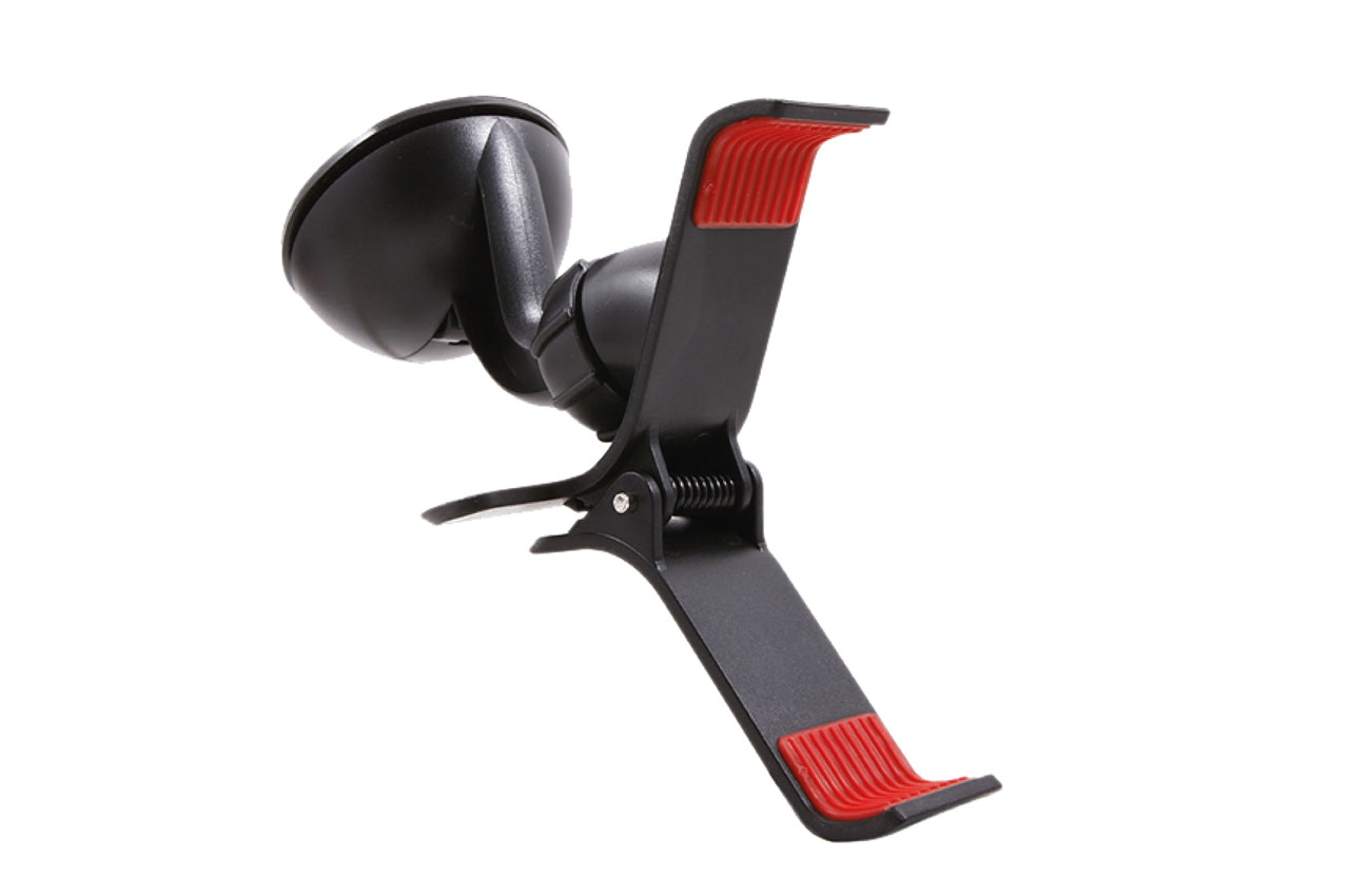 AMI-01705--Uchwyt samochodowy w formie klipsa Telefon na wysokości oczu - uchwyt zakładasz na szybę, przez co nie odrywasz wzroku z drogi Rozstaw klipsa: 10,5 cm Gumowane końcówki uchwytu Mocowanie za pomocą trwałej przyssawki Uniwersalny Uniwersalny uchwyt sam