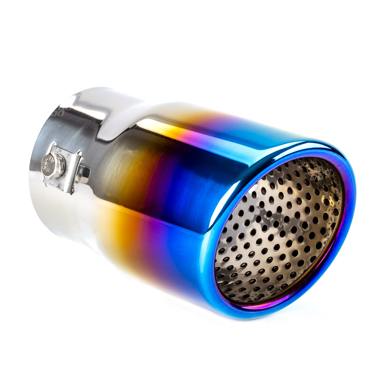 AMI-02197--Końcówka tłumika, chrom z niebieskim wykończeniem wykonana ze stali nierdzewnej kwasoodpornej model MT017BLC. Łatwy i szybki montaż poprzez dokręcenie specjalnych zacisków (po przejechaniu 500-1000km prosimy o sprawdzenie dokręcenia śrób). Końcówkę m