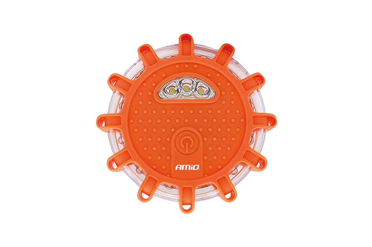 AMI-02499--Samochodowa lampa awaryjna z funkcją latarki 3xaaa ip65 12smd + 3smd