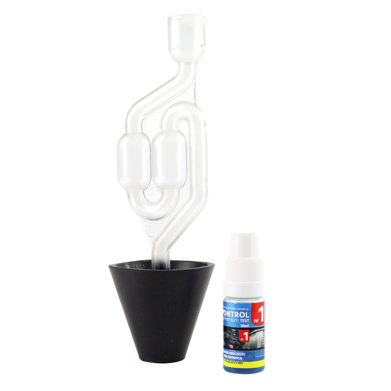 AMI-02779--Tester Szczelności Uszczelki pod Głowicą do Pomiaru Zawartości CO2 w Układzie Chłodzenia Tester został stworzony do wyeliminowania podejrzenia uszkodzenia uszczelki głowicy oraz samej głowicy w pojazdach spalinowych z silnikiem benzynowym, diesla i L