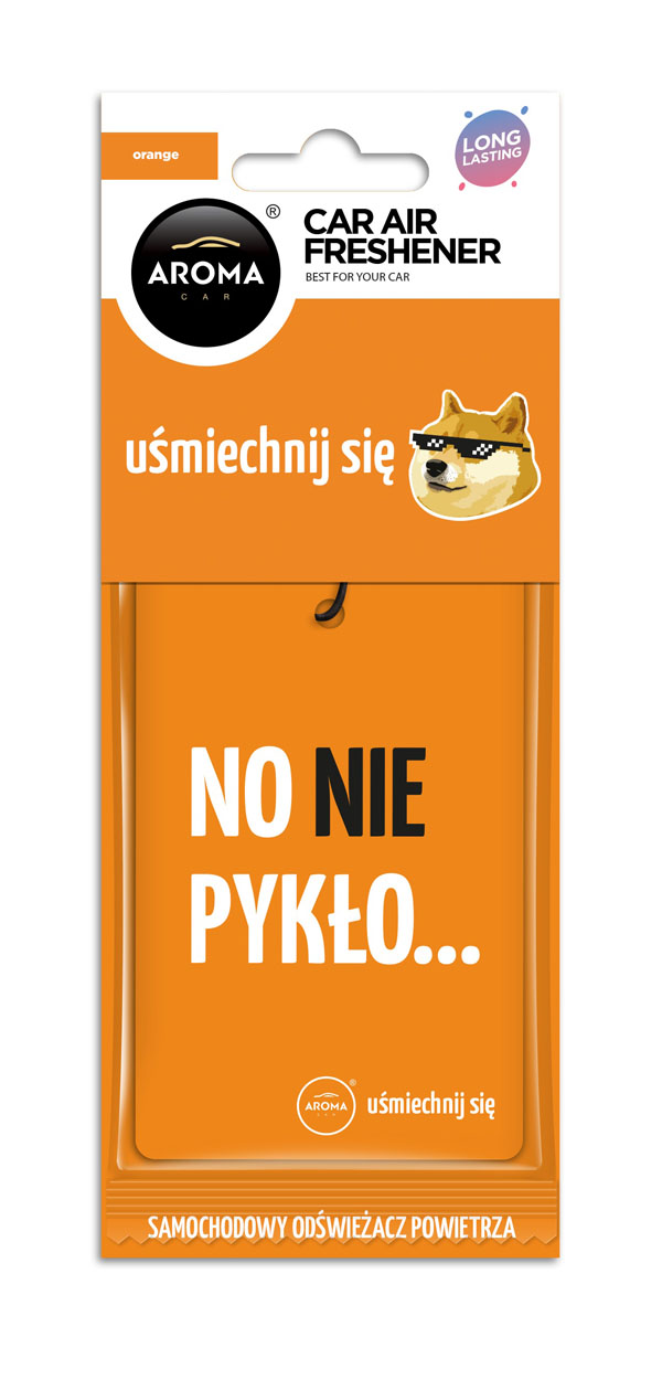 AMI-A10664--Zawieszka zapachowa z najnowszej serii ?Let's smile? od marki Aroma Car. Wysokiej jakości celulozowa zawieszka nasączona jest aromatyzowaną substancją do powieszenia na wewnętrznym lusterku w samochodzie. Seria charakteryzuje się kolorowymi odśw