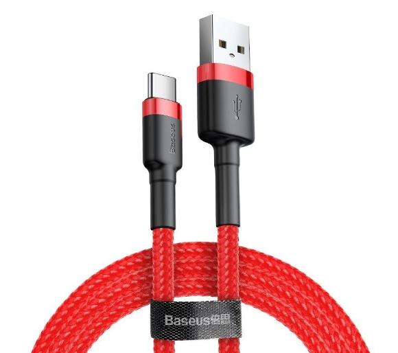 AMI-BAS27819--Kabel Baseus z serii Cafule USB - USB-C Baseus Cafule to wysokiej jakości kabel USB - USB Typu C, przeznaczony do transmisji danych oraz ładowania urządzeń. Dzięki wzmocnionej konstrukcji posiada podwyższoną odporność na łamanie (dodatkowa ochrona na
