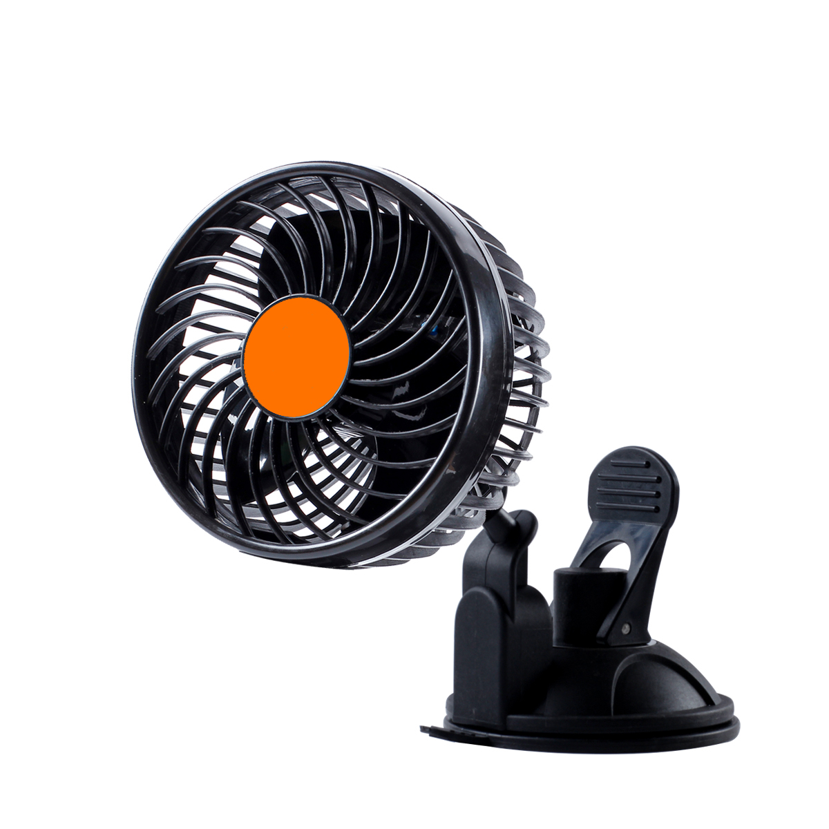 AMI-CC42741--Wentylator samochodowy 12V 4,5" z serii MITCHELL w plastikowej obudowie z przyssawką- OBROTOWY Specyfikacja: Kolor: czarno pomarańczowe (lub niebieski w zależności od dostawy) Przeznaczenie: urządzenia chłodnicze wnętrza pojazdu Rodzaj zasilania