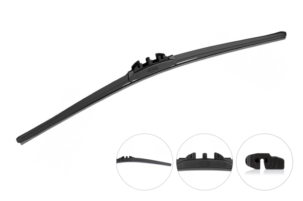 AMI-AS030--Technologia hybrydowa jest kombinacją aerodynamiki wycieraczek płaskich i perfekcyjnego kontaktu z szybą tradycyjnych wycieraczek. Adapter T1 w opakowaniu. Adaptery T2-T3-T4-T5-T6-A6-A8 dostępne oddzielnie.