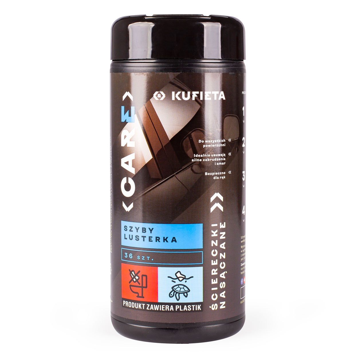 AMI-K5109--Chusteczki nawilżane SZYBY, LUSTERKA 36 sztuk Nawilżane ściereczki do szyb i lusterek, przeznaczone do wszystkich powierzchni szklanych w samochodzie. Skutecznie czyszczą szklane powierzchnie bez śladów zarysowań i smug, pozostawiając świeży i przyje