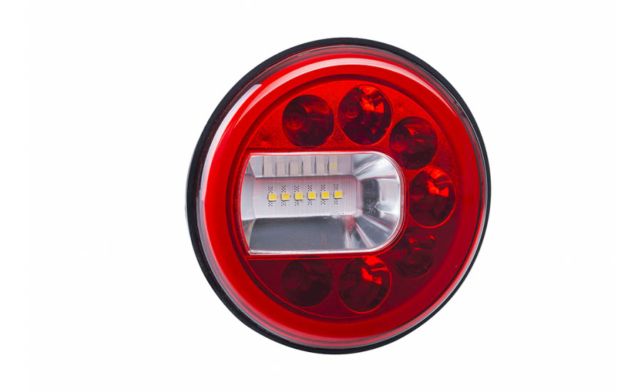 AMI-LZD 2450--Lampa zespolona tylna HOR 96B - LUNA, diodowa 12/24V, lewa (wersja naścienna, światło pozycyjne, przeciwmgielne i cofania, przewód okrągły 4x0,5 mm2, długość 1,5 m)