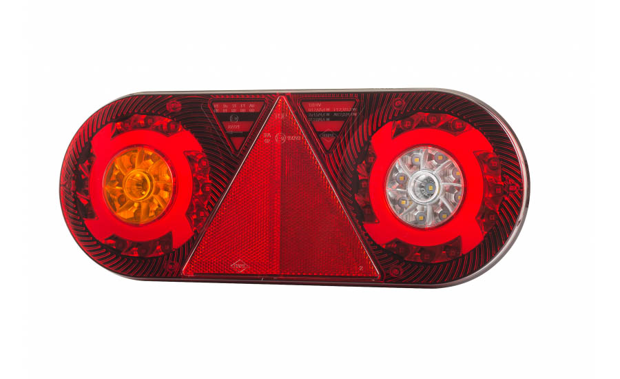 AMI-LZD 2550--Lampa zespolona tylna z trójkątem odblask. HOR 105, STELLA, diodowa 12/24 V, lewa (6-funkcyjna, przewód okrągły 6x0,5 mm2, długość 2 m)