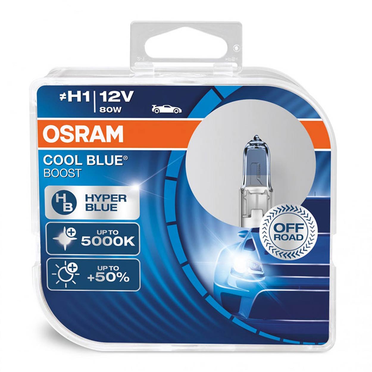 AMI-O-62150CBB-DUO--Temperatura barwowa do 5 500 K* Do 50% więcej światła (w porównaniu do innych żarówek halogenowych pokrytych niebieskim filtrem) Żarówki o podwyższonej mocy* (brak ECE) Pełne portfolio w opakowaniu duo-box: odpowiednik H1, H4, H7, H9, H11, HB3, HB4* 