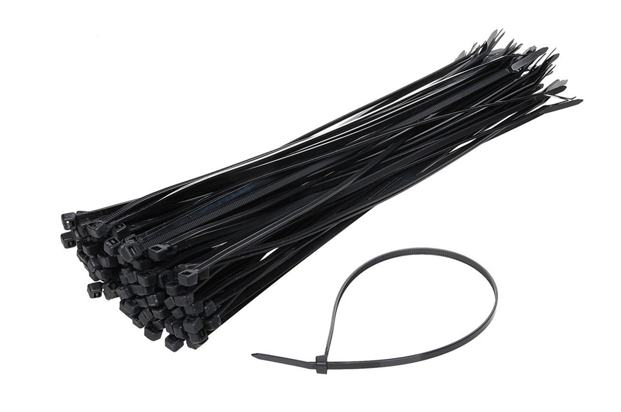 AMI-TK 2.5X100--Taśmy kablowe czarne 100 sztuk Długość 100mm Szerokość 2,5mm Przeznaczone są do łączenia wiązek kabli elektrycznych, przewodów, rurek, węży lub też do szybkich doraźnych naprawach. Proste w montażu. Posiadają dużą odporność na zrywanie. Dostępne są w