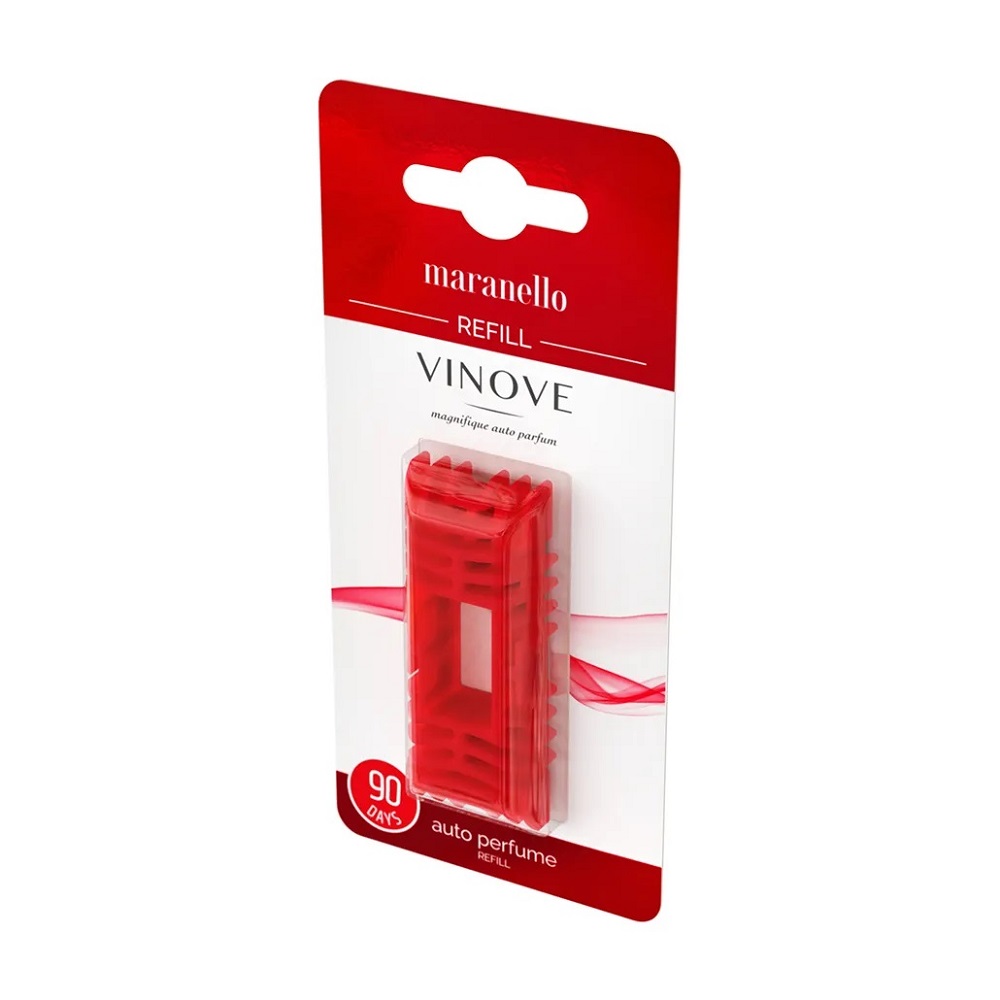 AMI-V11214/V07-16--VINOVE zapach MARANELLO refill wkład wymienny VINOVE zapach MARANELLO refill wkład na kratkę Maranello to zapach przepełniony energią, emocjami i tajemnicą. Przywodzi na myśl wspomnienia bezsennych nocy, szaleńczych wypraw, niekończących się podróży.