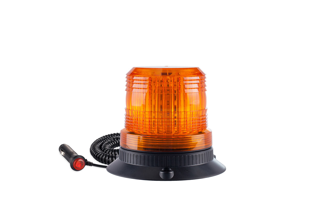 AMI-01503--"MAGNETIC MOUNT LED EMERGENCY TRUCK BEACONA. 80PCS 5730 SMD 360° revolving flash / intermittent flash? DC 12-24V? Meets IP56 protection standards? -30°C to + 50°C temperature range"