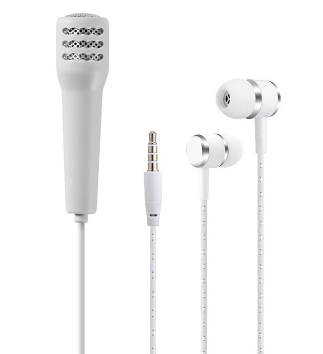 AG100C--Miniaturowy mikrofon przewodowy do telefonu podłączany do portu mini Jack 3,5 mm. Doskonały gadżet na imprezy i karaoke. Dodatkowy kabel z wyprowadzonymi słuchawkami stereo. Funkcja redukcji szum&amp;oacute;w umożliwia uzyskanie czystego dźwięku.