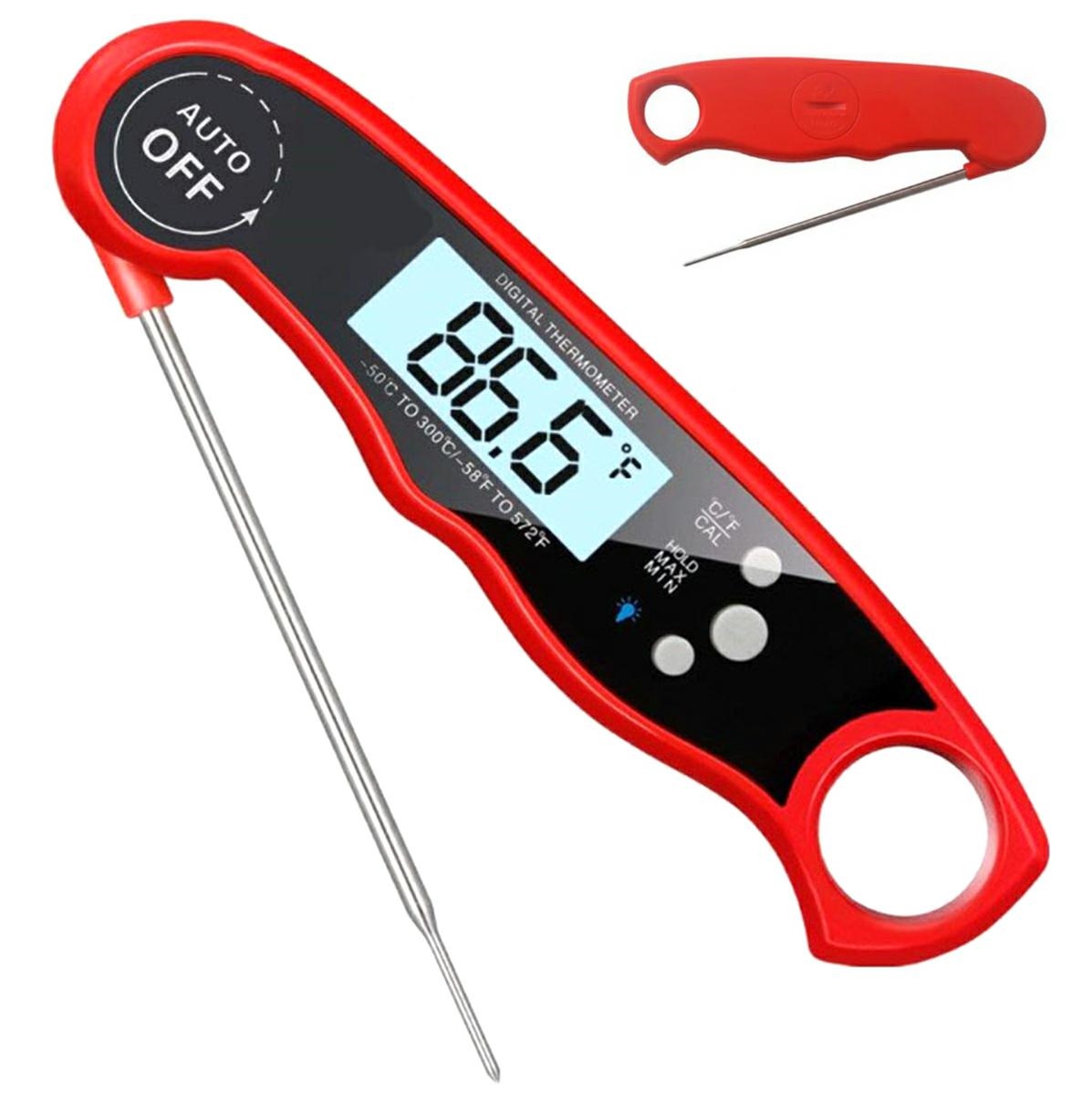 AG254H--Elektroniczny, wodoodporny termometr szpilkowy z żaroodporną sondą długości 11,6 cm. Doskonale nadaje się do pomiaru temperatury wewnątrz przygotowywanego pożywienia. Urządzenie posiada czytelny, podświetlany wyświetlacz LCD kt&amp;oacute;ry ułat