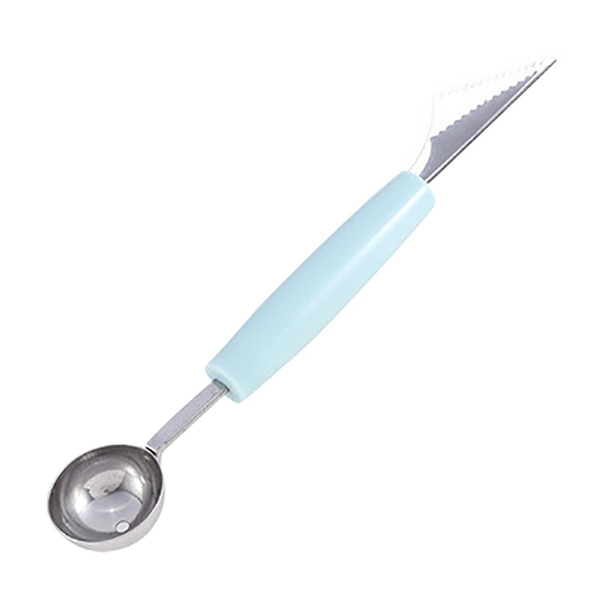 AG317C--Dwustronny n&amp;oacute;ż dekoracyjny do owoc&amp;oacute;w. Wykrawacz posiada długi i ergonomiczny uchwyt oraz dwa solidne ostrza ze stali nierdzewnej. Ząbkowany szpikulec umożliwia wycinanie efektownych wzor&amp;oacute;w. Okrągła końc&am
