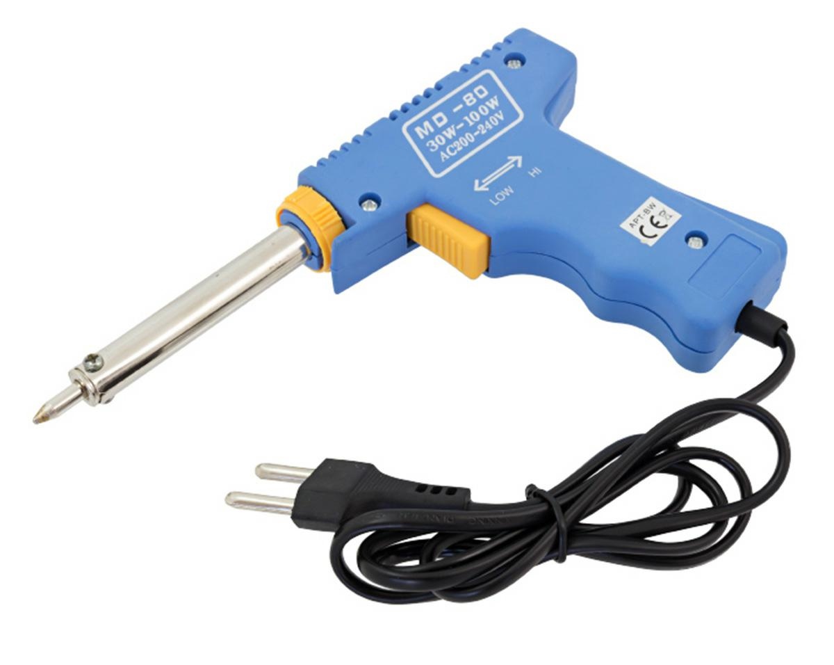 AG449C--Lutownica oporowa, pistoletowa 30-70W idealna do lutowania większych elementów SMD, elementów przewlekanych oraz kabli.Cechy produktu:Produkt fabrycznie nowy, wysokiej jakości.Lutownica oporowa jest niezastąpionym narzędziem przydatnym w domu, garażu