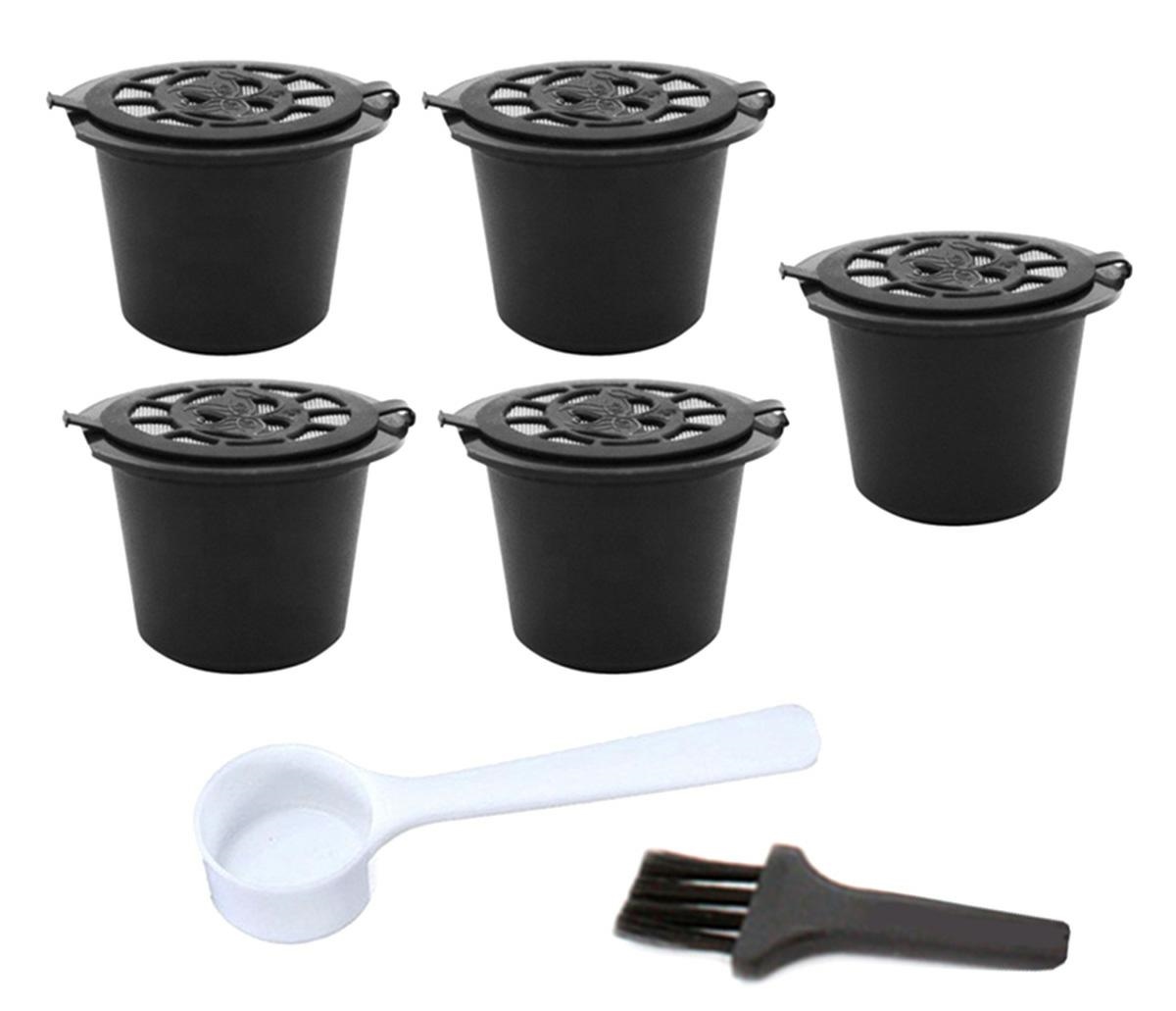 AG514C--Zestaw 5 kapsułek wielokrotnego użytku do parzenia kawy. Każda z kapsułek umożliwia zaparzenie kawy do nawet 100 razy dzięki wyposażeniu w stalowy filtr wielokrotnego użytku. Nie musisz ciągle dokupować nowych, drogich kapsułek! Niezwykła prostota uż