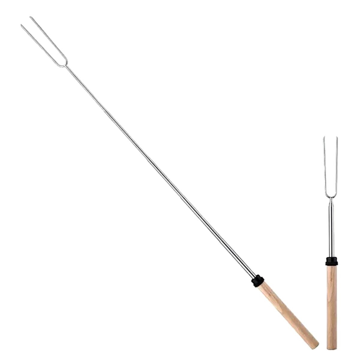 AG705B--Teleskopowy widelec do dań grilla i ogniska z długim, rozkładanym uchwytem. Solidny, podw&amp;oacute;jny szpikulec ze stali nierdzewnej umożliwia wygodne zbieranie dań z grilla oraz wygodne pieczenie dw&amp;oacute;ch kiełbasek jednocześnie na