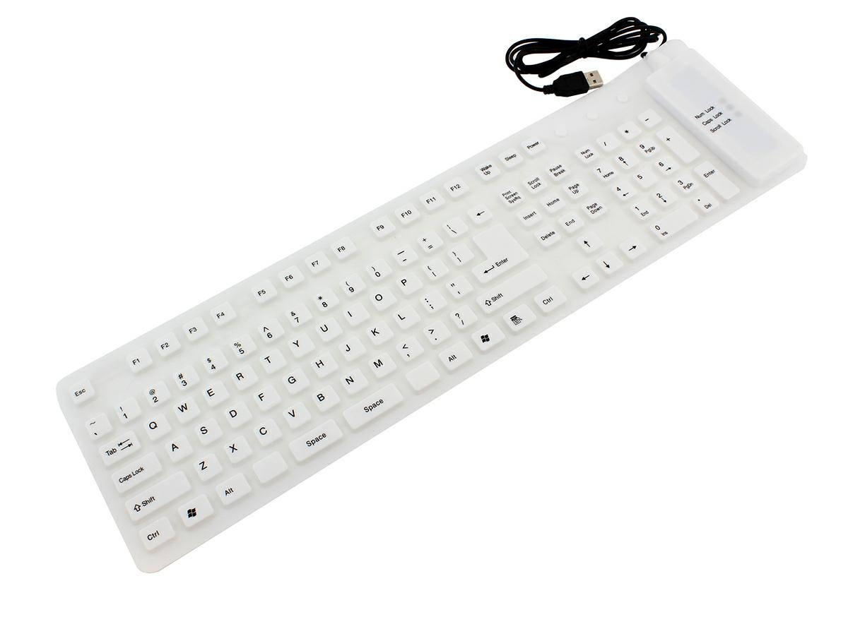 AK136A--Fabrycznie nowa silikonowa, giętka klawiatura, w standardowym rozmiarze. To doskonały, niezwykle praktyczny i przede wszystkim wodoodporny wynalazek. Klawiatura silikonowa jest ponadto odporna na wodę i kurz oraz całkowicie bezgłośna dzięki swojej ko