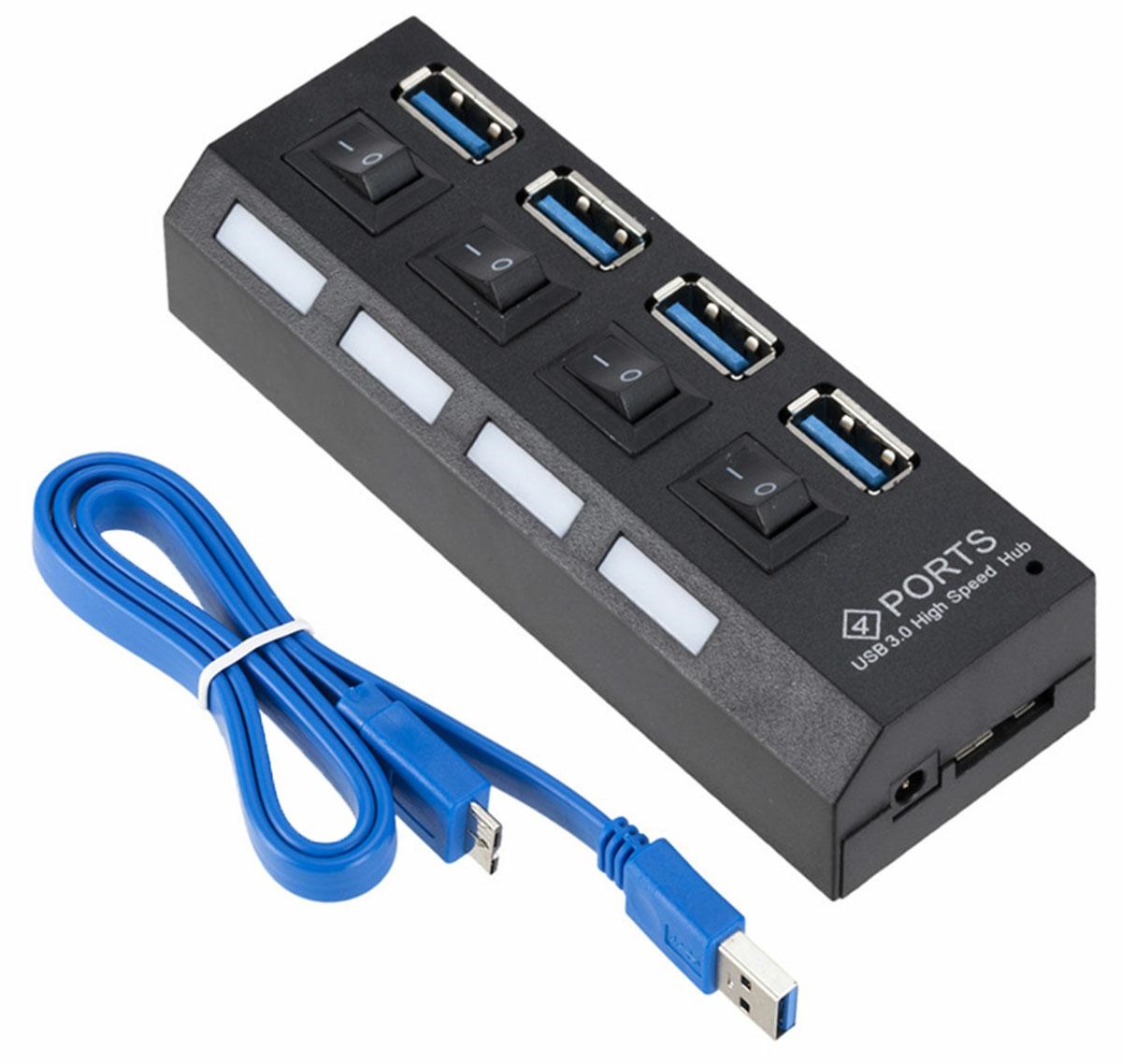AK244B--Ultra szybki, 4-portowy aktywny HUB USB 3.0 z włącznikami! Od dziś koniec z odłączaniem innego sprzętu jeśli zechcesz podłączyć kolejne, nowe urządzenie do portu USB komputera. Nie musisz już wybierać! Rozdzielacz USB umożliwia podłączanie dysk&a